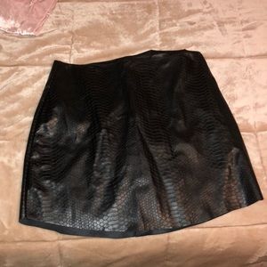 Faux snake skin leather skirt